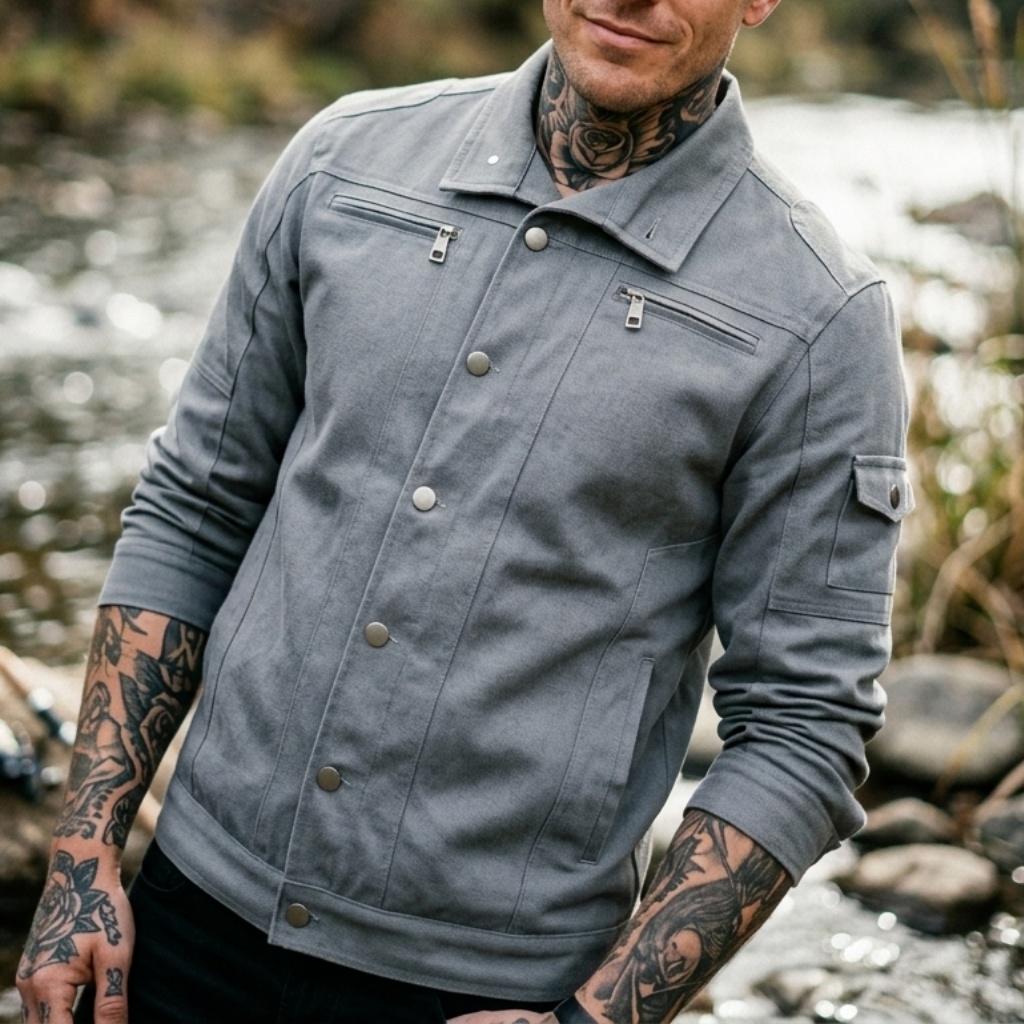 Street Fashion Denim - Biker Style Denim Jacket Men's Zipper