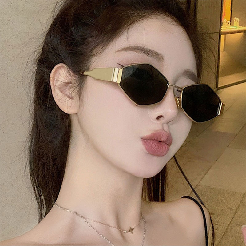 Street Fashion Vintage - Hexagon Polygon Sunglasses Vintage Luxury Unique