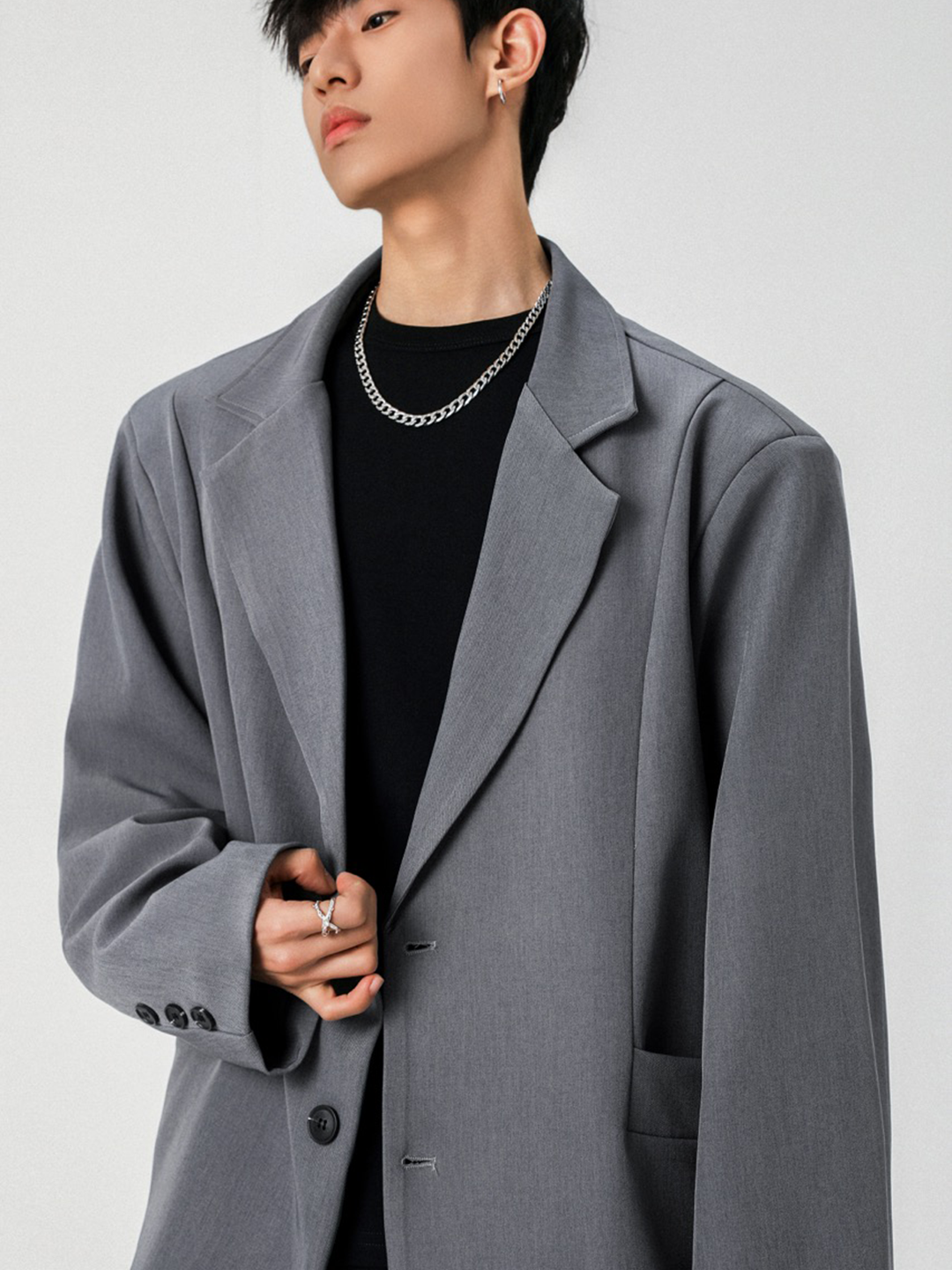 Street Fashion For Boy - Mens Oversized Blazer Jacket Korean Streetwear