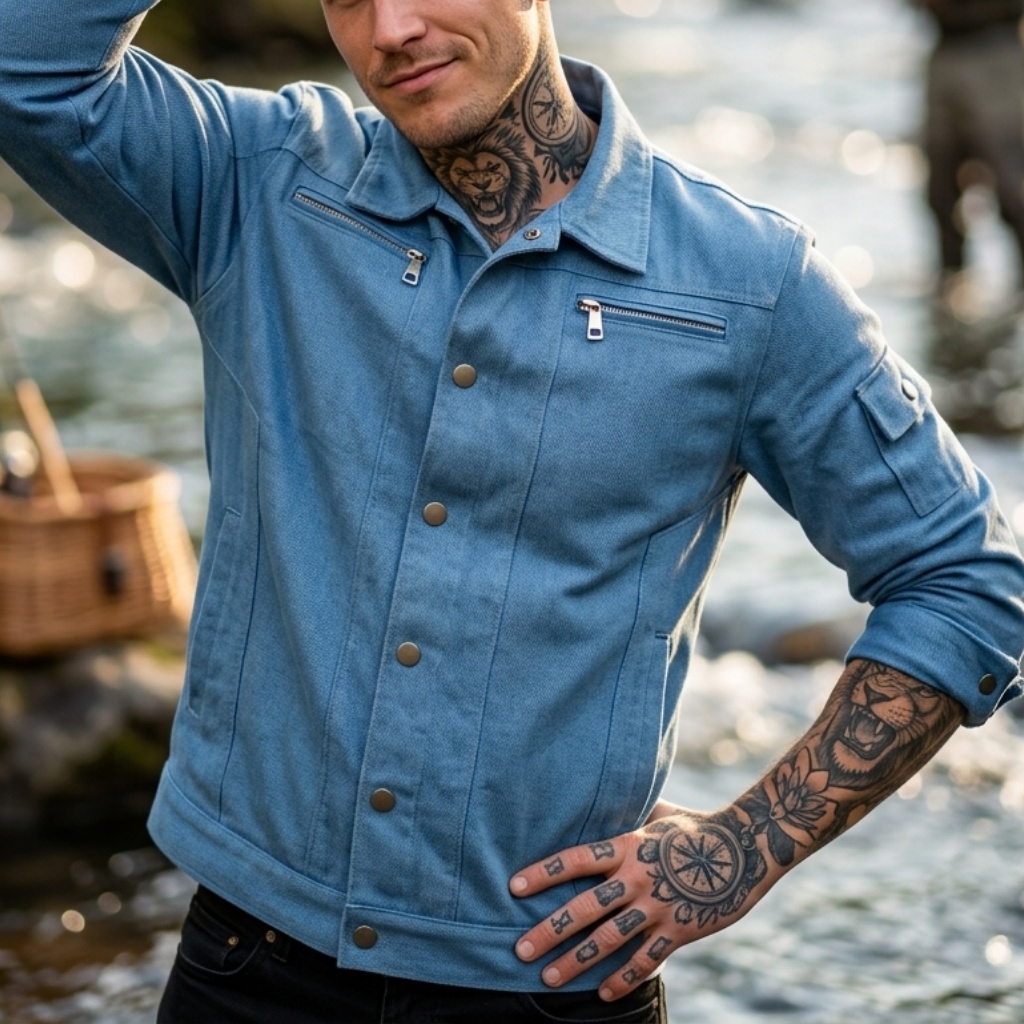 Biker Style Denim Jacket Men's – обзор и цена Street Fashion Denim