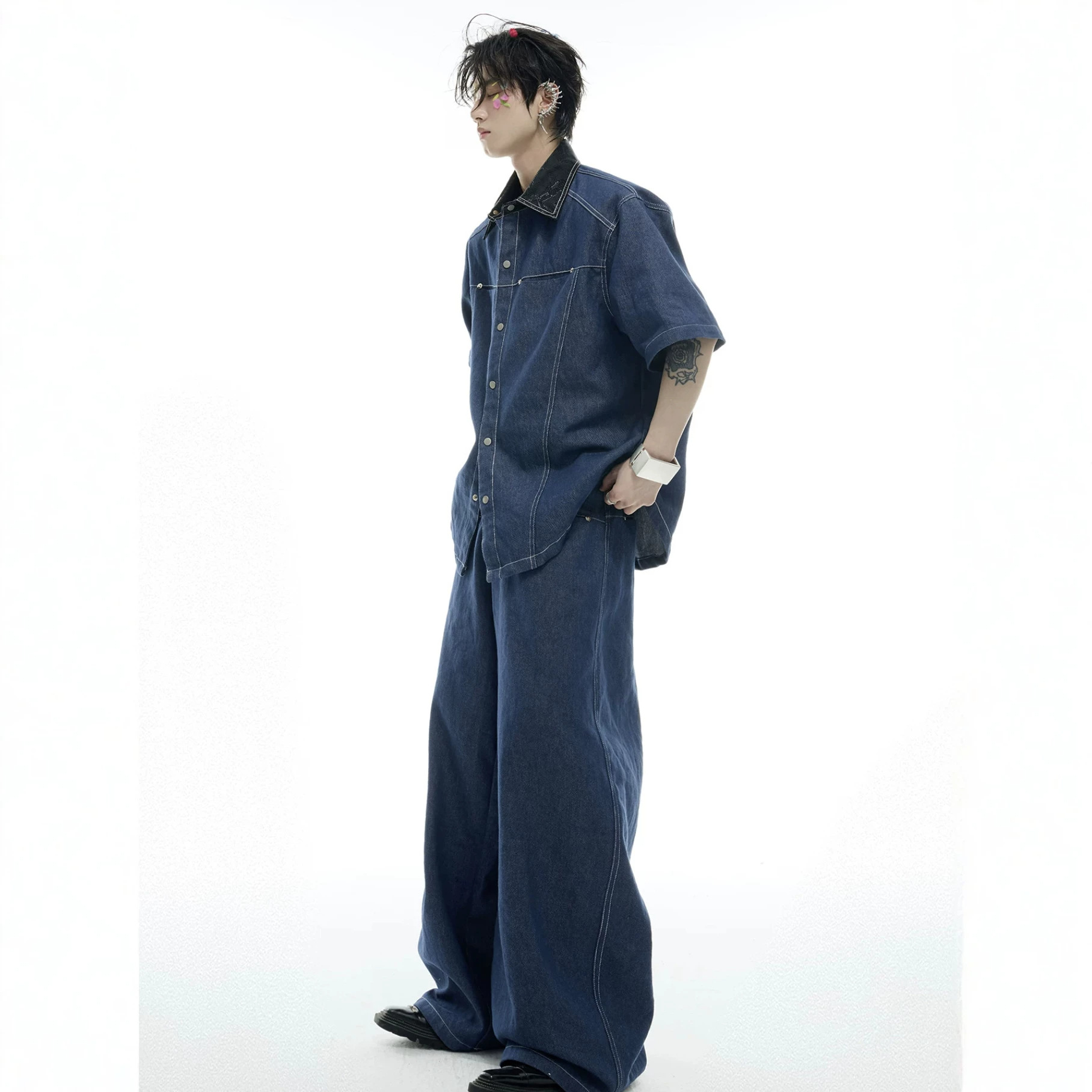 Summer Men's Denim Matching Se – обзор и цена Street Fashion Denim