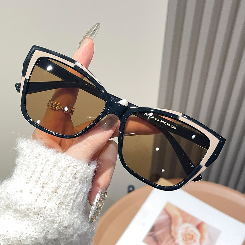 Women Color Block Cat Eye Eyeg – обзор и цена Street Fashion Glasses