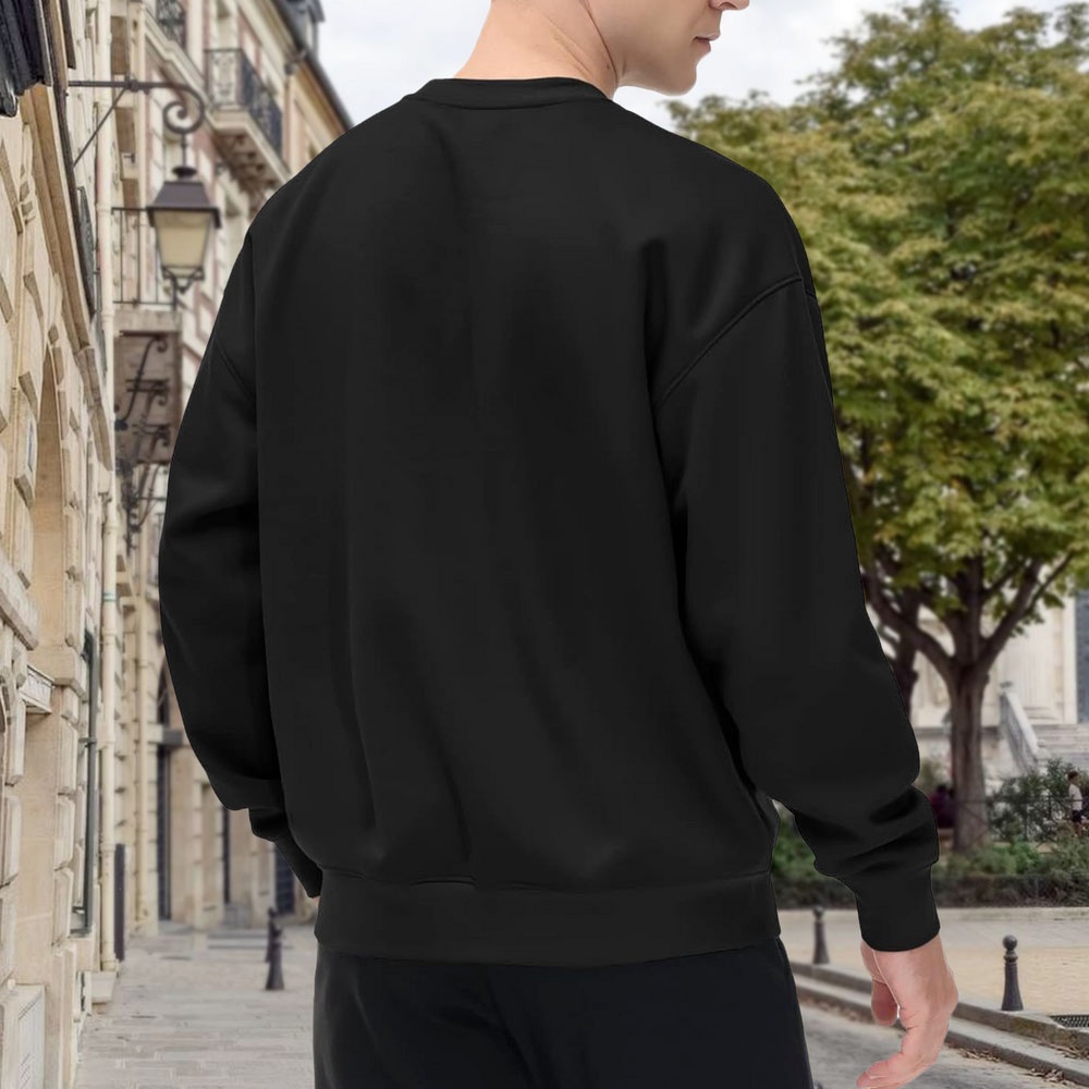 Men's Black Crew Neck Loose Sw – обзор и цена Street Fashion In London