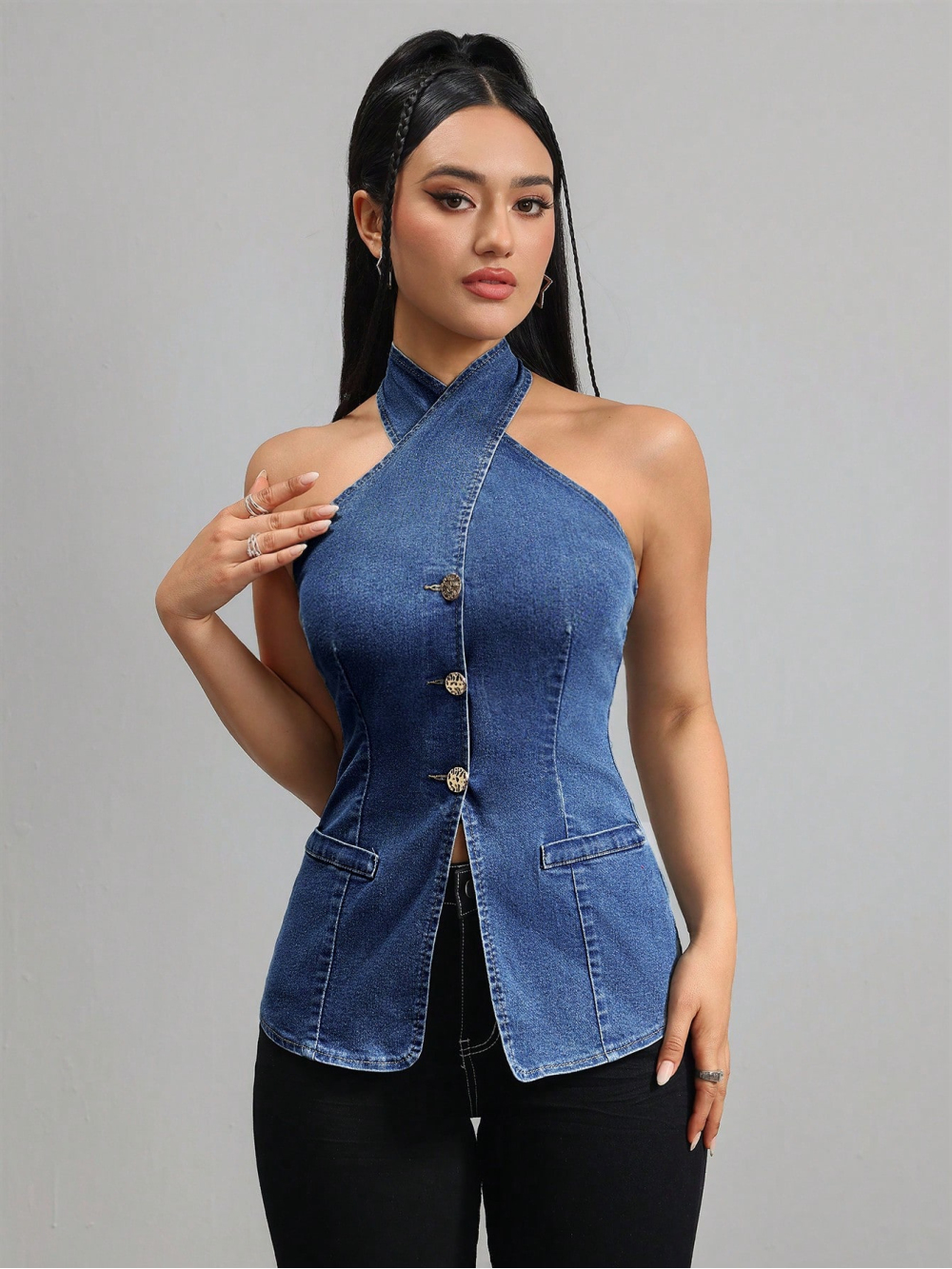 2026 new neck hanging sleevele – обзор и цена Street Fashion Denim