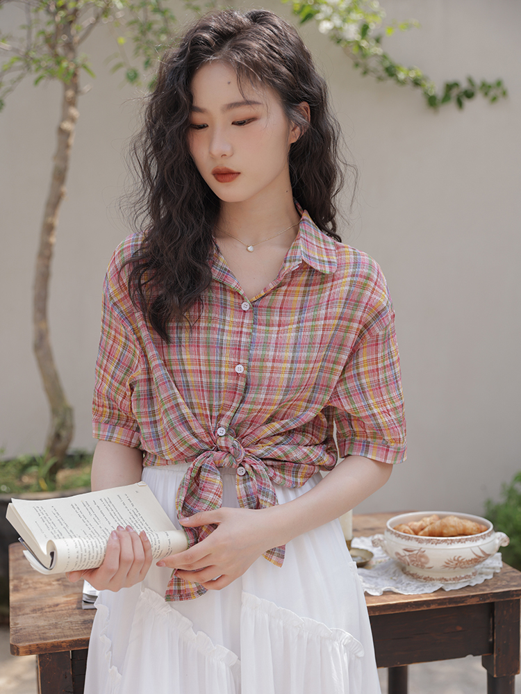 Summer New Women Turn-down Col – обзор и цена Street Fashion Vintage