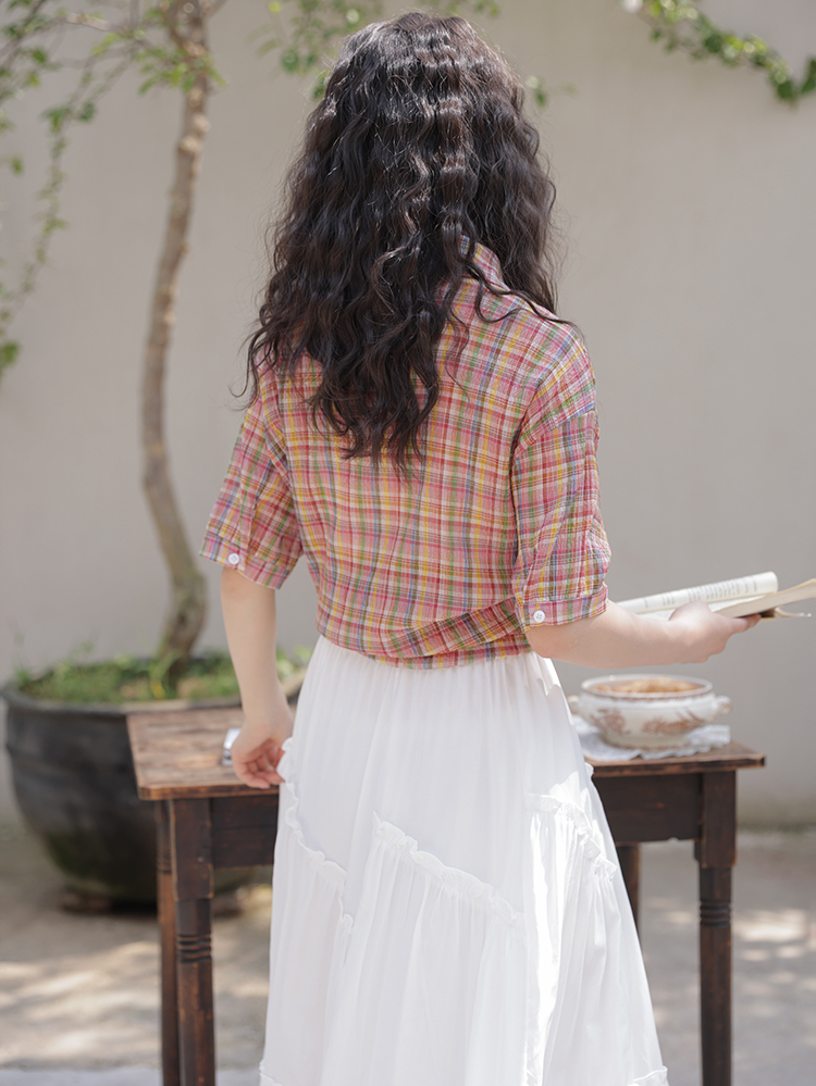 Summer New Women Turn-down Col – обзор и цена Street Fashion Vintage