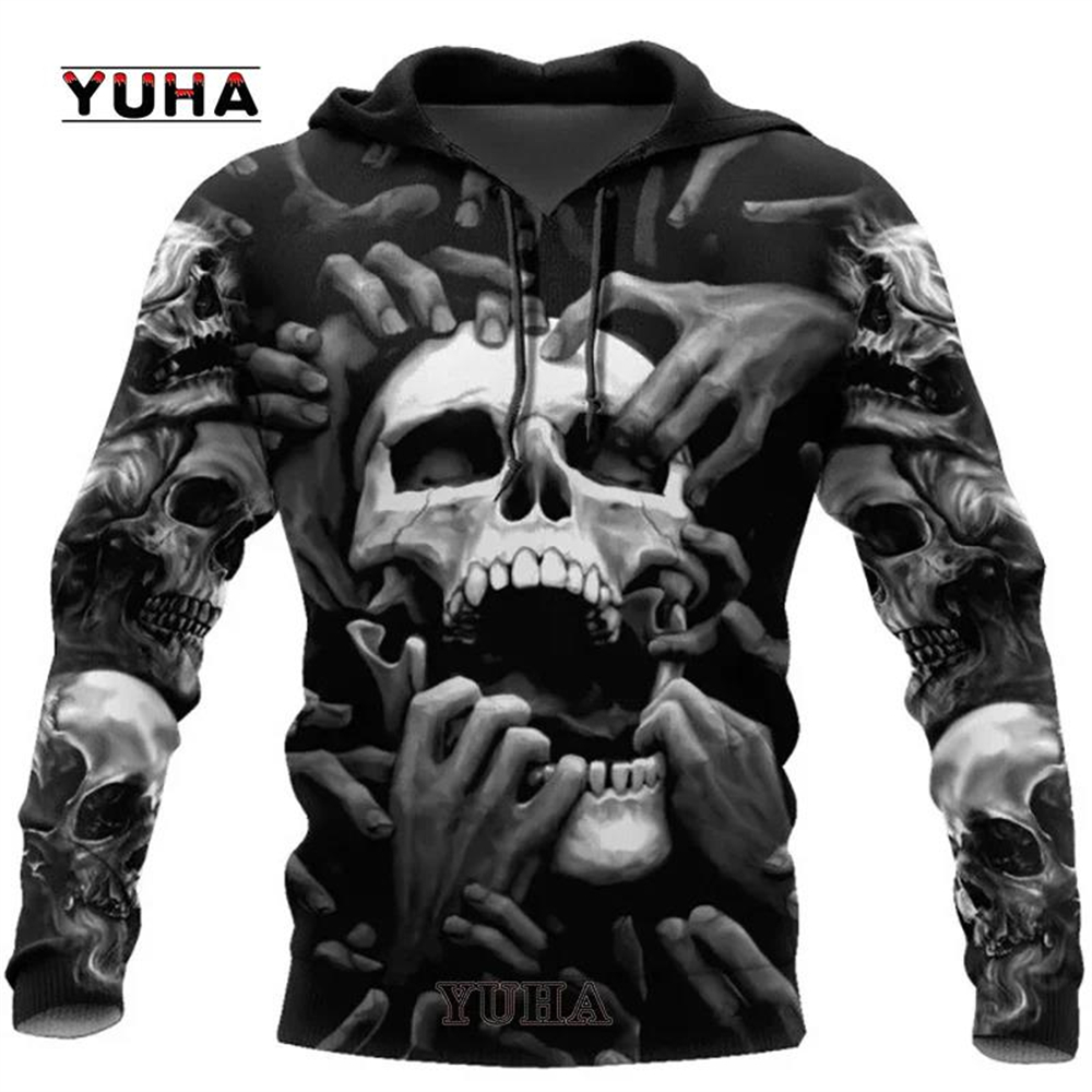 3D Printed Skull Graphics Men' – обзор и цена Graphic Hoodie Streetwear