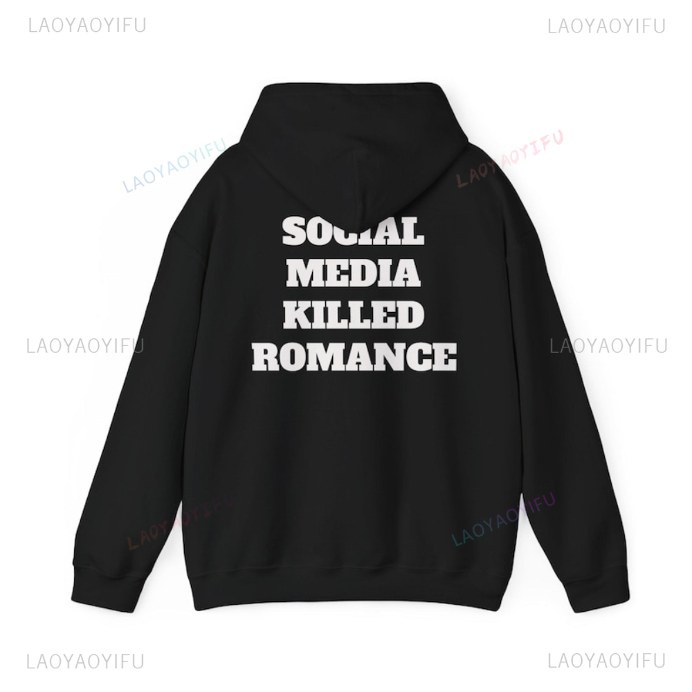 Social Media Killed Romance Si – обзор и цена Graphic Hoodie Streetwear